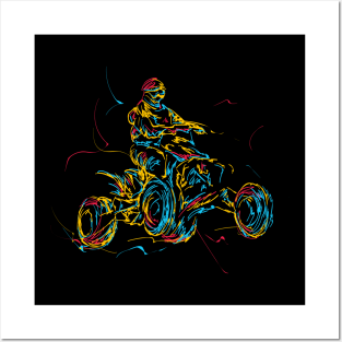 atv rider abstract Posters and Art